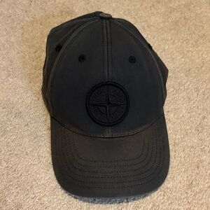 Stone Island All-Black Compass Logo Cap
